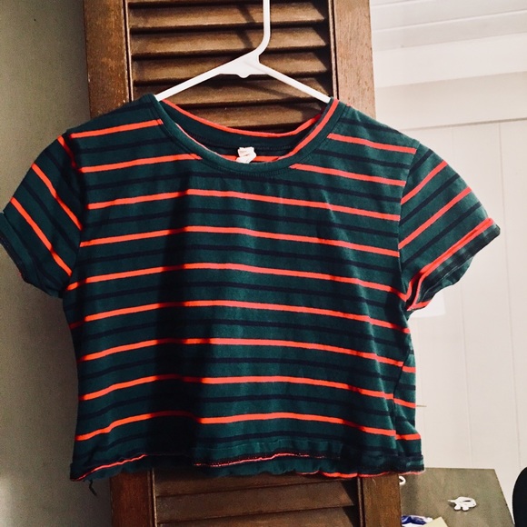 green and red striped shirt